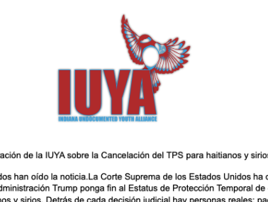 IUYA Statement on TPS ending for Haitians and Syrians Spanish